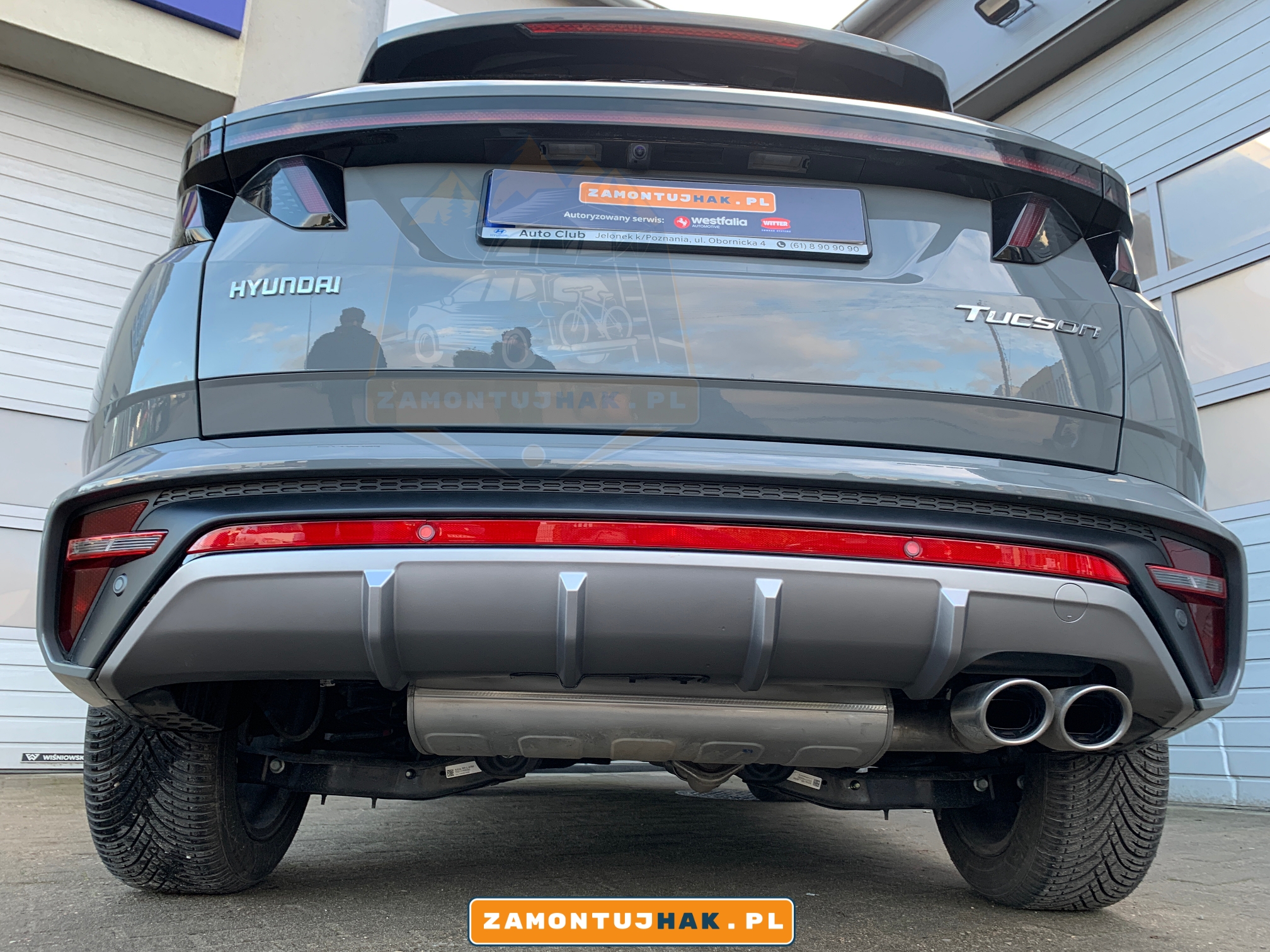 brak Wycięcie zderzaka w hyundai tucson iv pod hak 